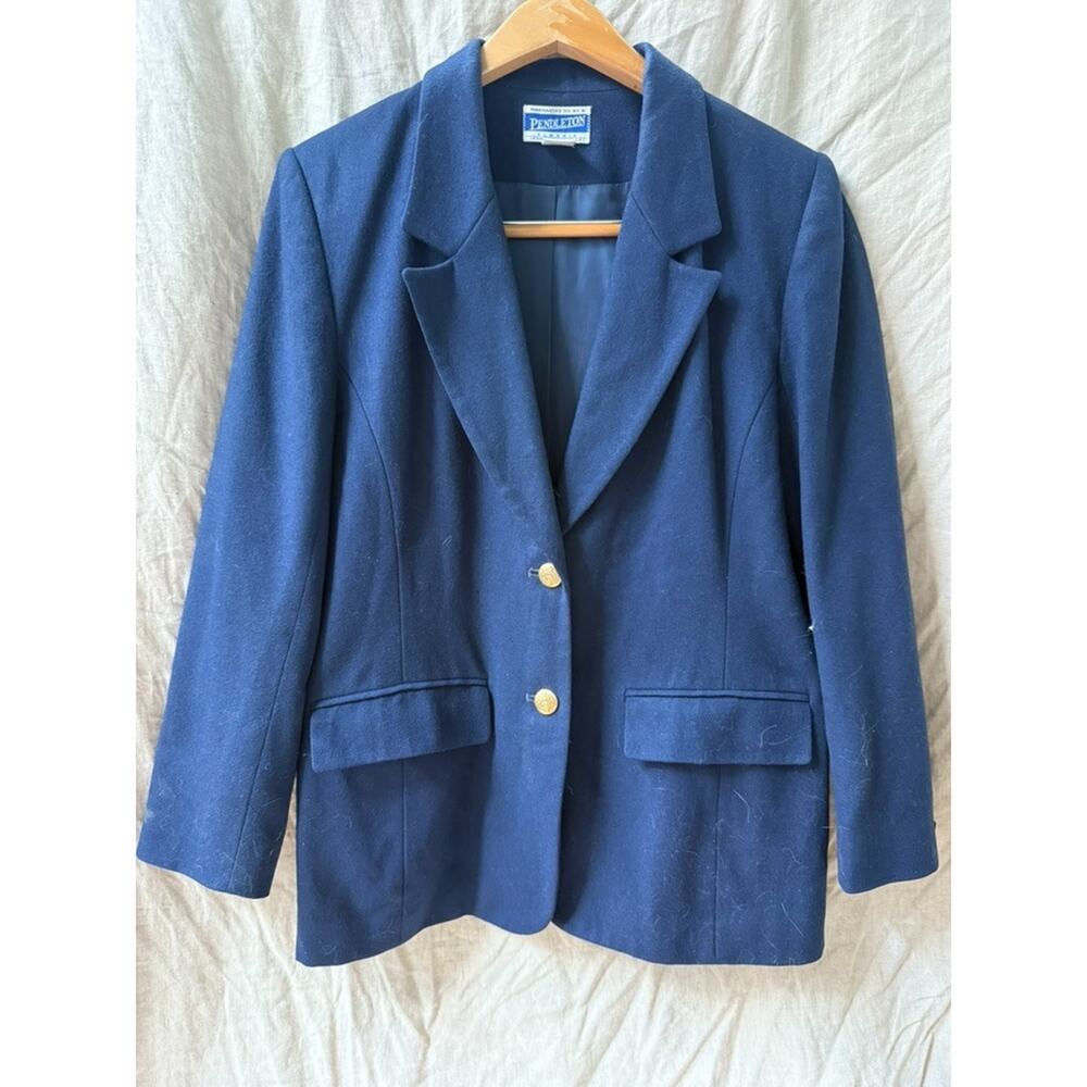 Pendleton navy wool blazer gold buttons size 6